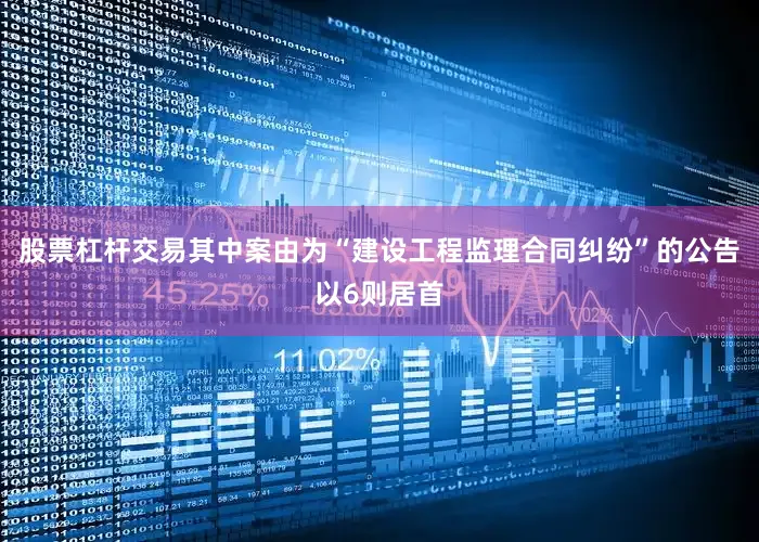 股票杠杆交易其中案由为“建设工程监理合同纠纷”的公告以6则居首